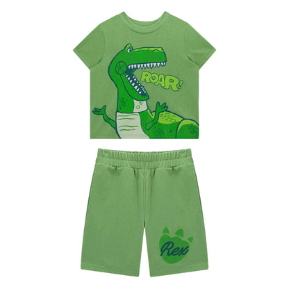 Green - Front - Toy Story Childrens-Kids Jessie & Bullseye Cotton Blend T-Shirt & Shorts Set