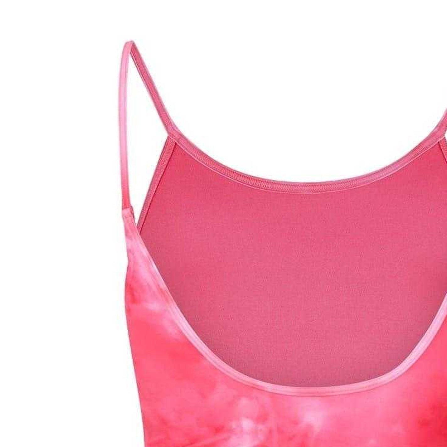 Pink - Side - Adidas Womens-Ladies Tie Dye One Piece Swimsuit