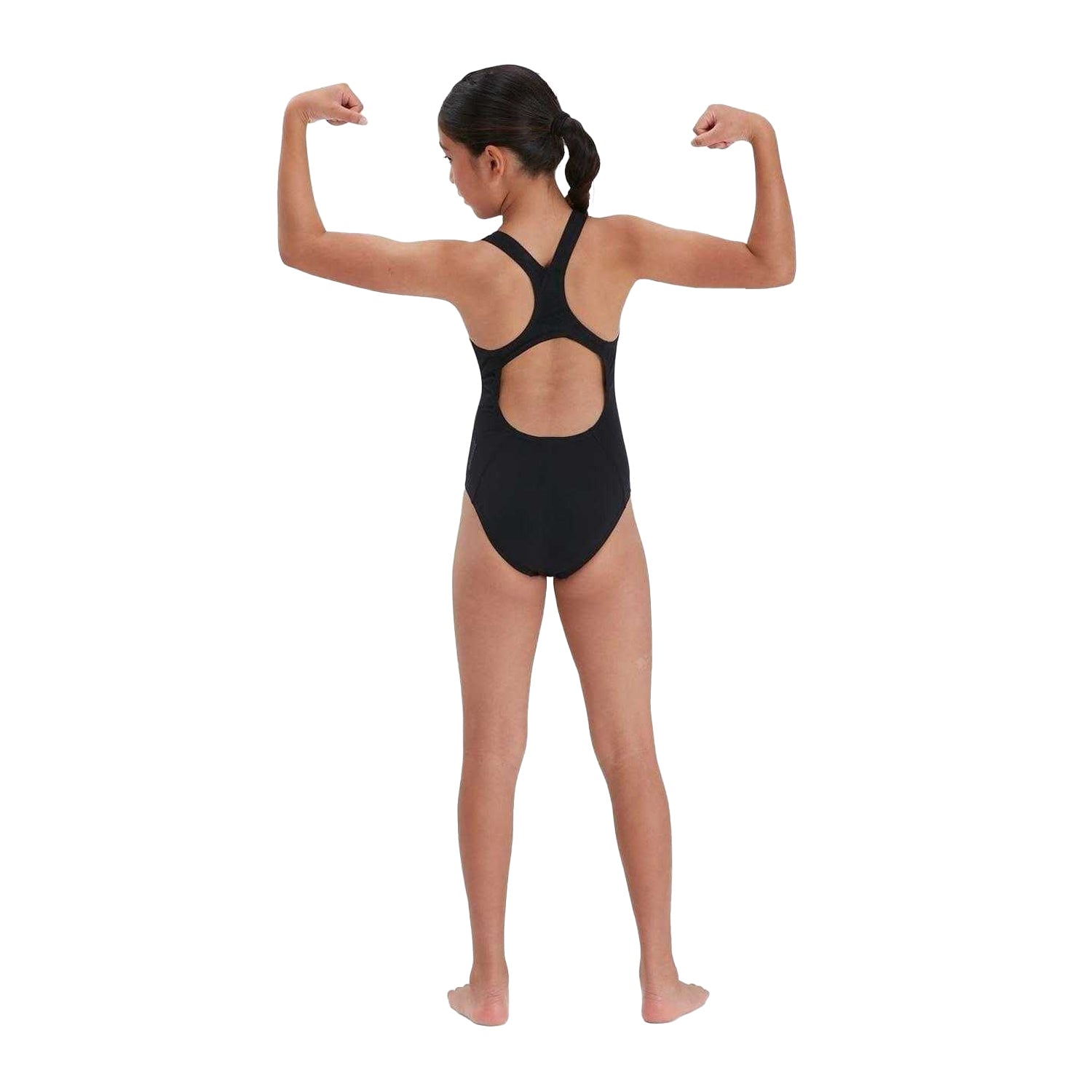 Black - Back - Speedo Girls Endurance+ Medalist One Piece Swimsuit