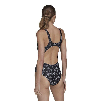 Black-White - Back - Adidas Womens-Ladies Sportswear One Piece Swimsuit
