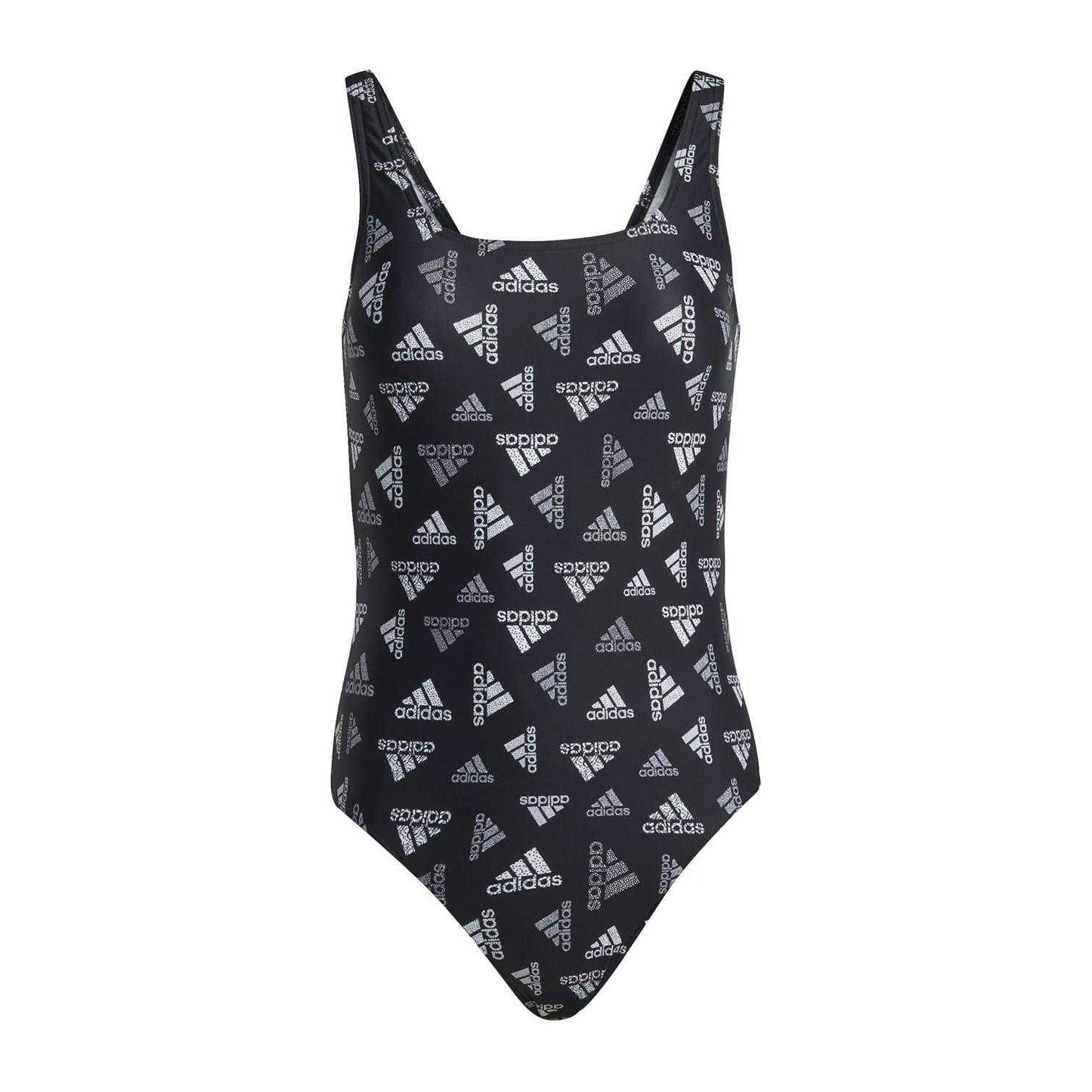 Black-White - Front - Adidas Womens-Ladies Sportswear One Piece Swimsuit