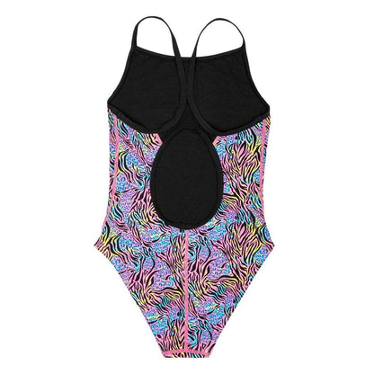 Swimming Pool - Back - Slazenger Girls Animal Print One Piece Swimsuit