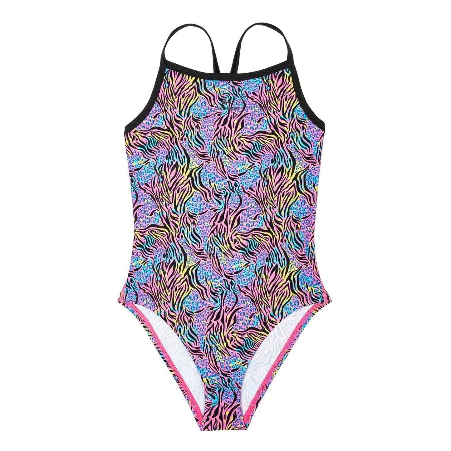 Swimming Pool - Front - Slazenger Girls Animal Print One Piece Swimsuit