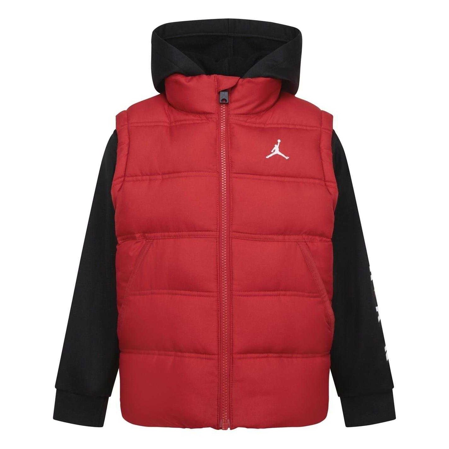 Red-Black - Front - Nike Childrens-Kids Air Jordan Puffer Jacket