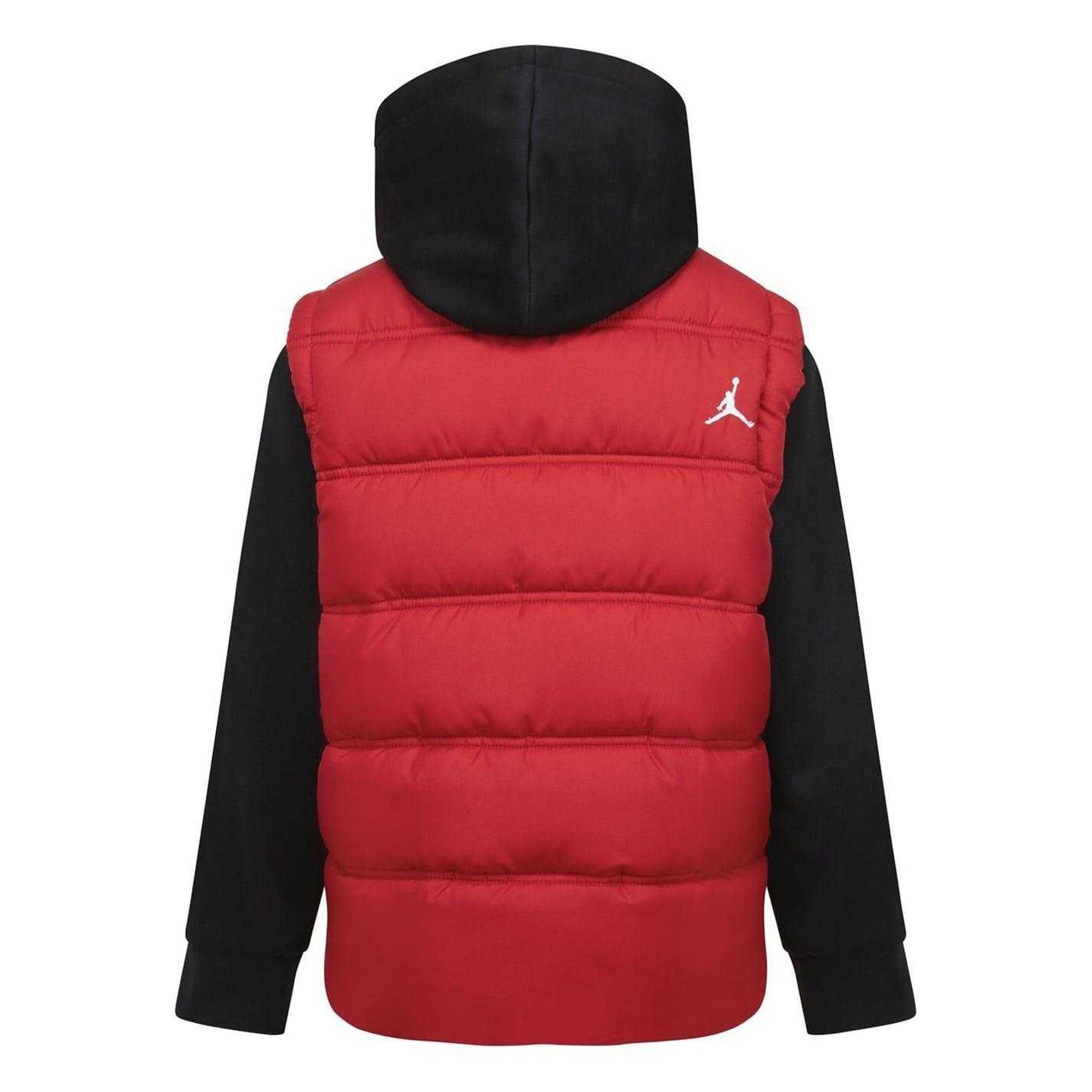 Red-Black - Back - Nike Childrens-Kids Air Jordan Puffer Jacket