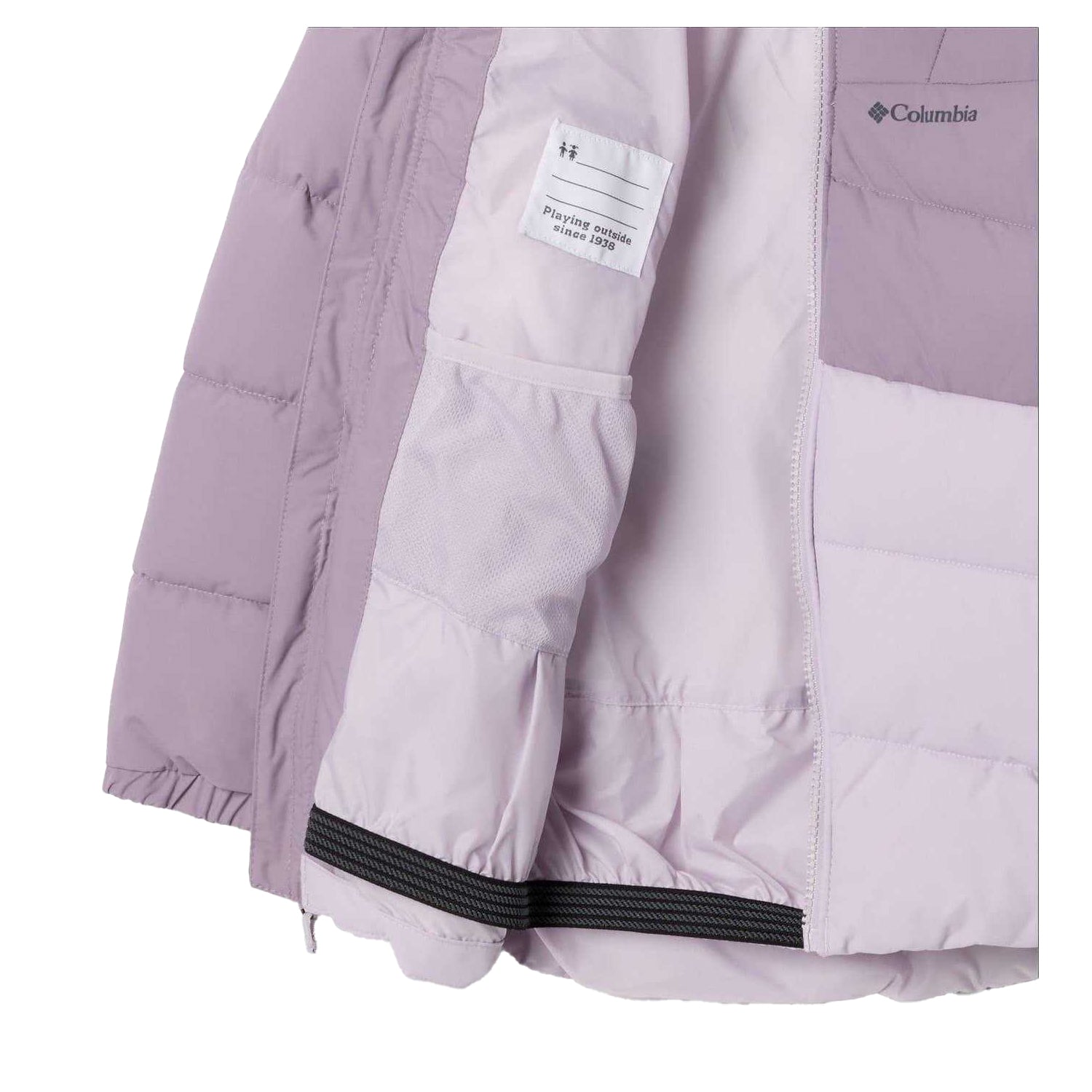 Purple - Side - Columbia Childrens-Kids Arctic Colour Block Puffer Jacket