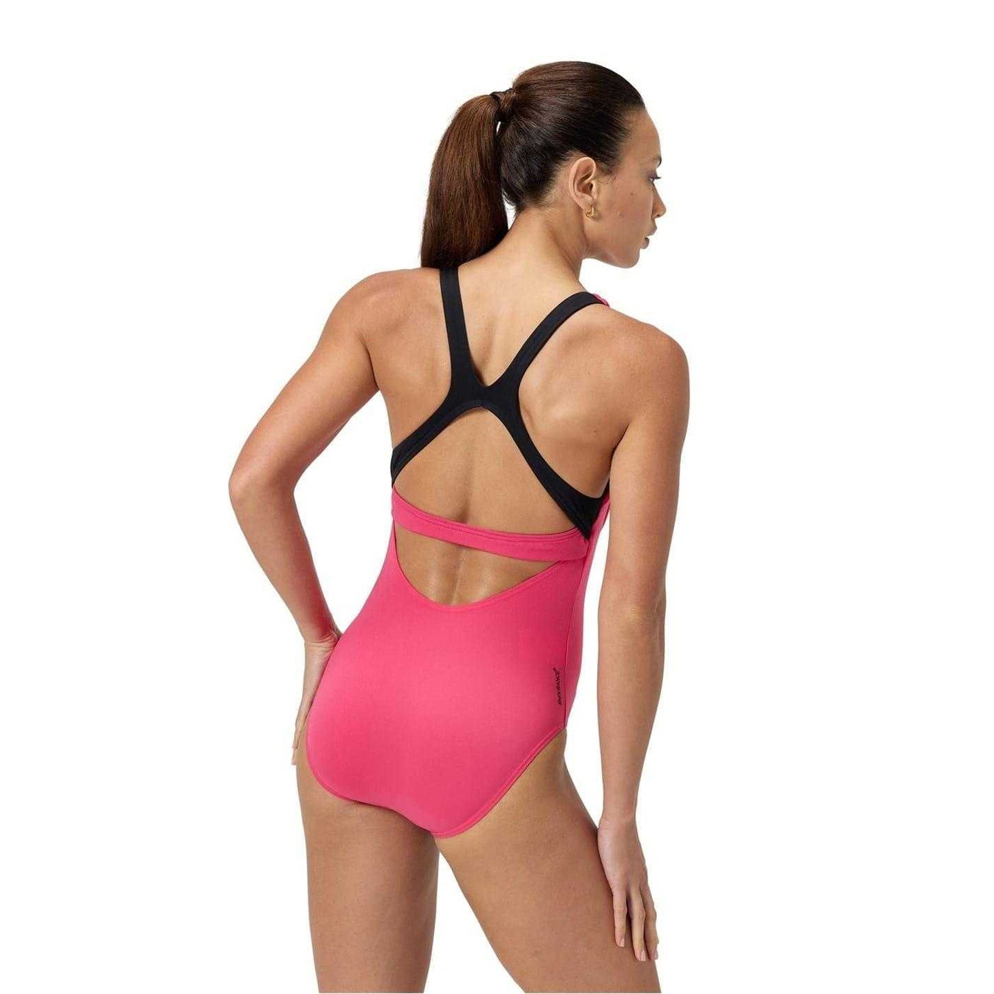 Raspberry Pink - Back - Speedo Womens-Ladies Flex Athletic One Piece Swimsuit