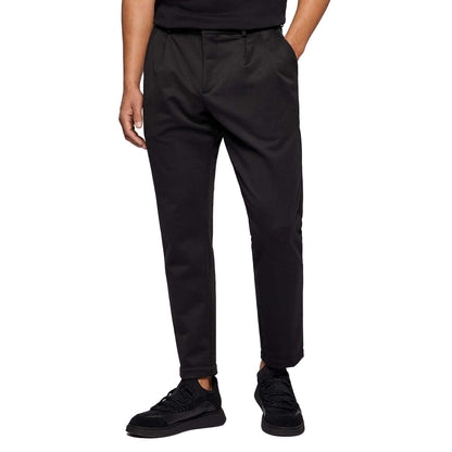 Black - Side - Hugo Boss Mens Keen Double Pleat Trousers
