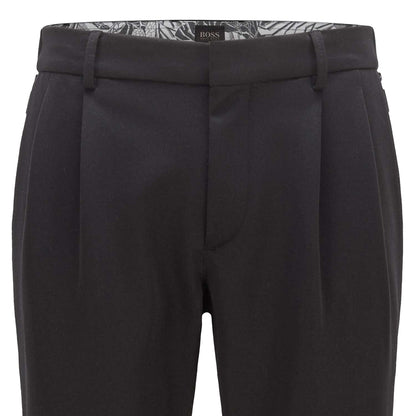 Black - Lifestyle - Hugo Boss Mens Keen Double Pleat Trousers