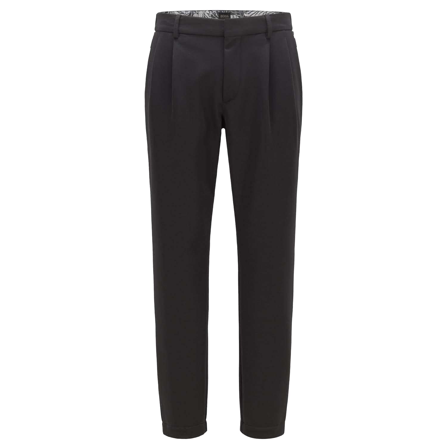 Black - Front - Hugo Boss Mens Keen Double Pleat Trousers