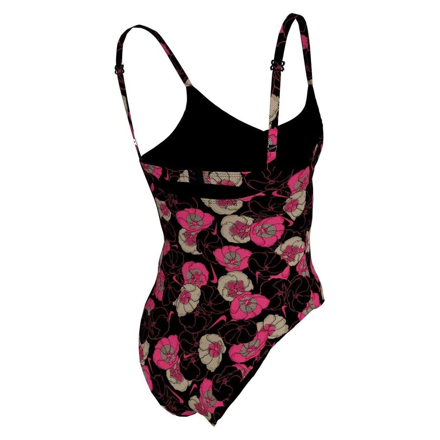 Midnight Navy - Back - Nike Womens-Ladies Floral Pattern One Piece Swimsuit