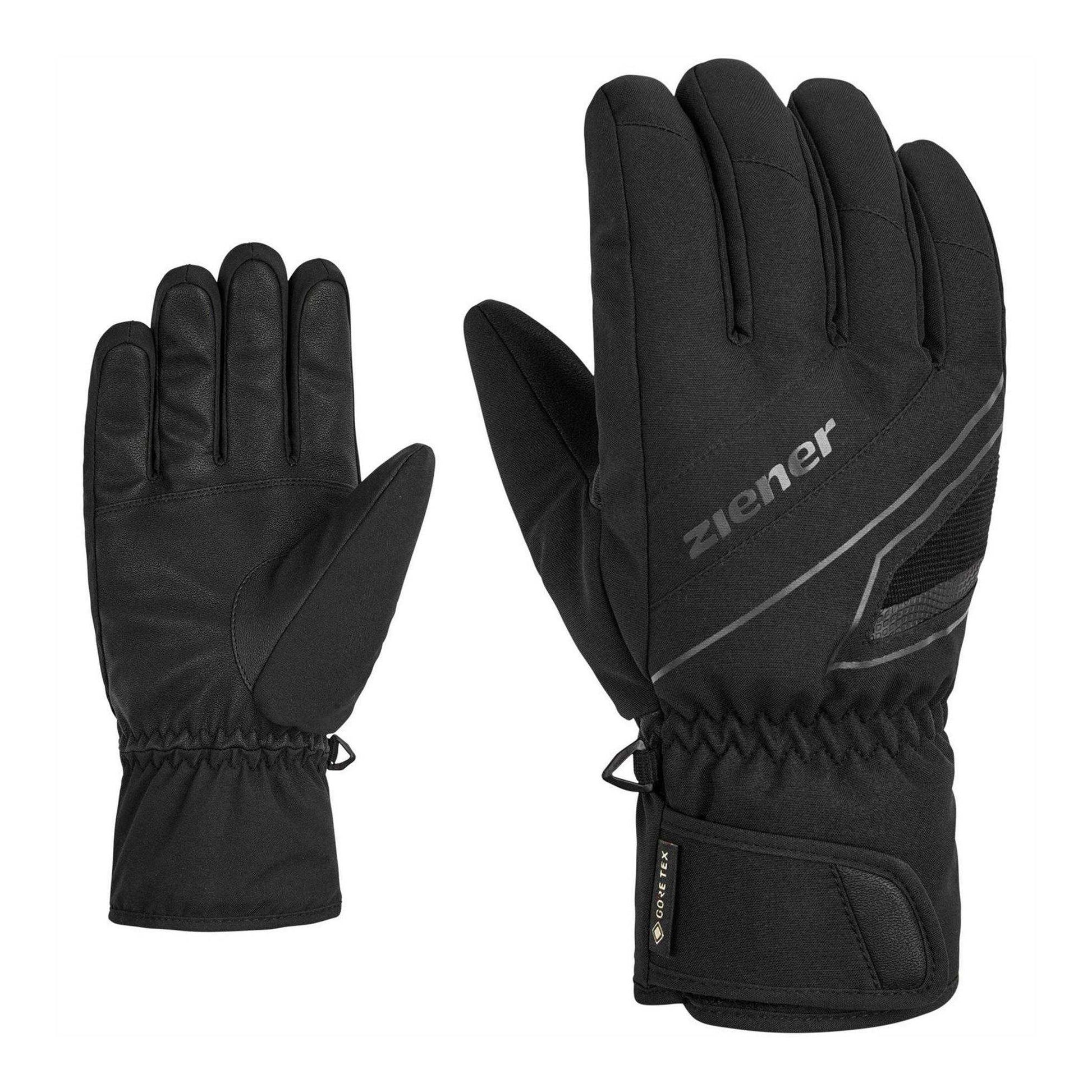 Black - Side - Ziener Mens GORE-TEX Ski Gloves