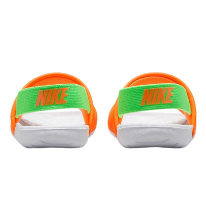 Orange-Hyper Pink - Back - Nike Childrens-Kids Kawa Single Strap Flat Sliders