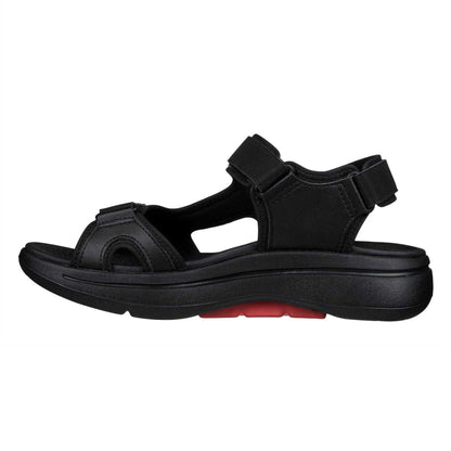Black-Red - Back - Skechers Mens Arch Fit Flat Sandals