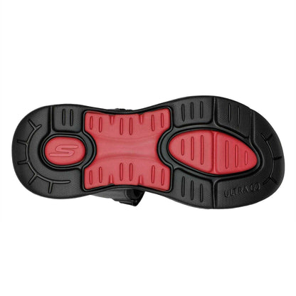 Black-Red - Side - Skechers Mens Arch Fit Flat Sandals