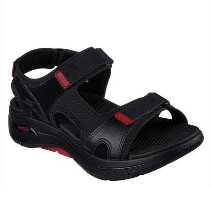Black-Red - Lifestyle - Skechers Mens Arch Fit Flat Sandals
