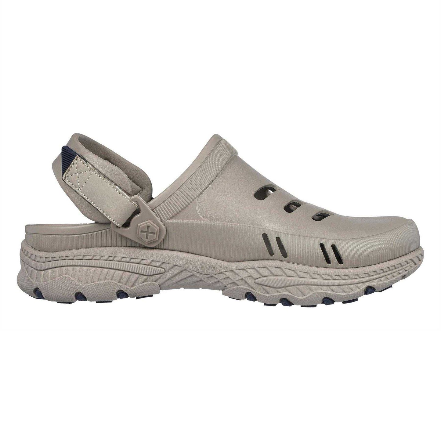Taupe - Side - Skechers Mens Creston Clogs