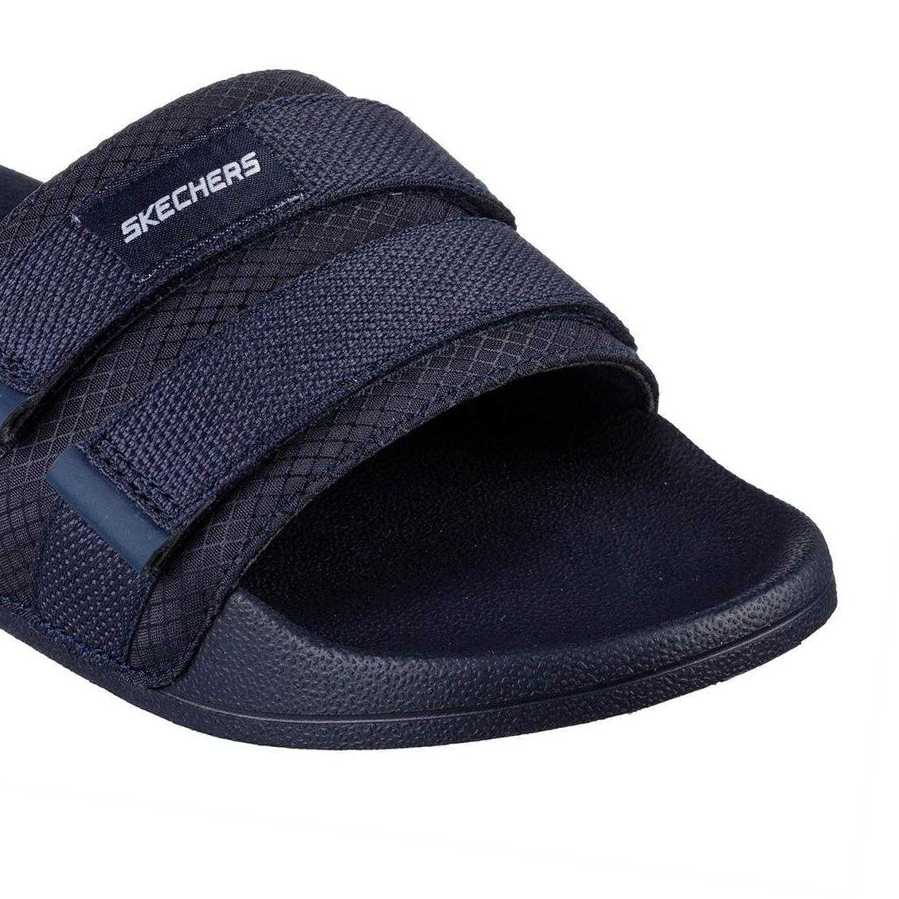 Navy - Side - Skechers Mens Sidelines 2 Slides