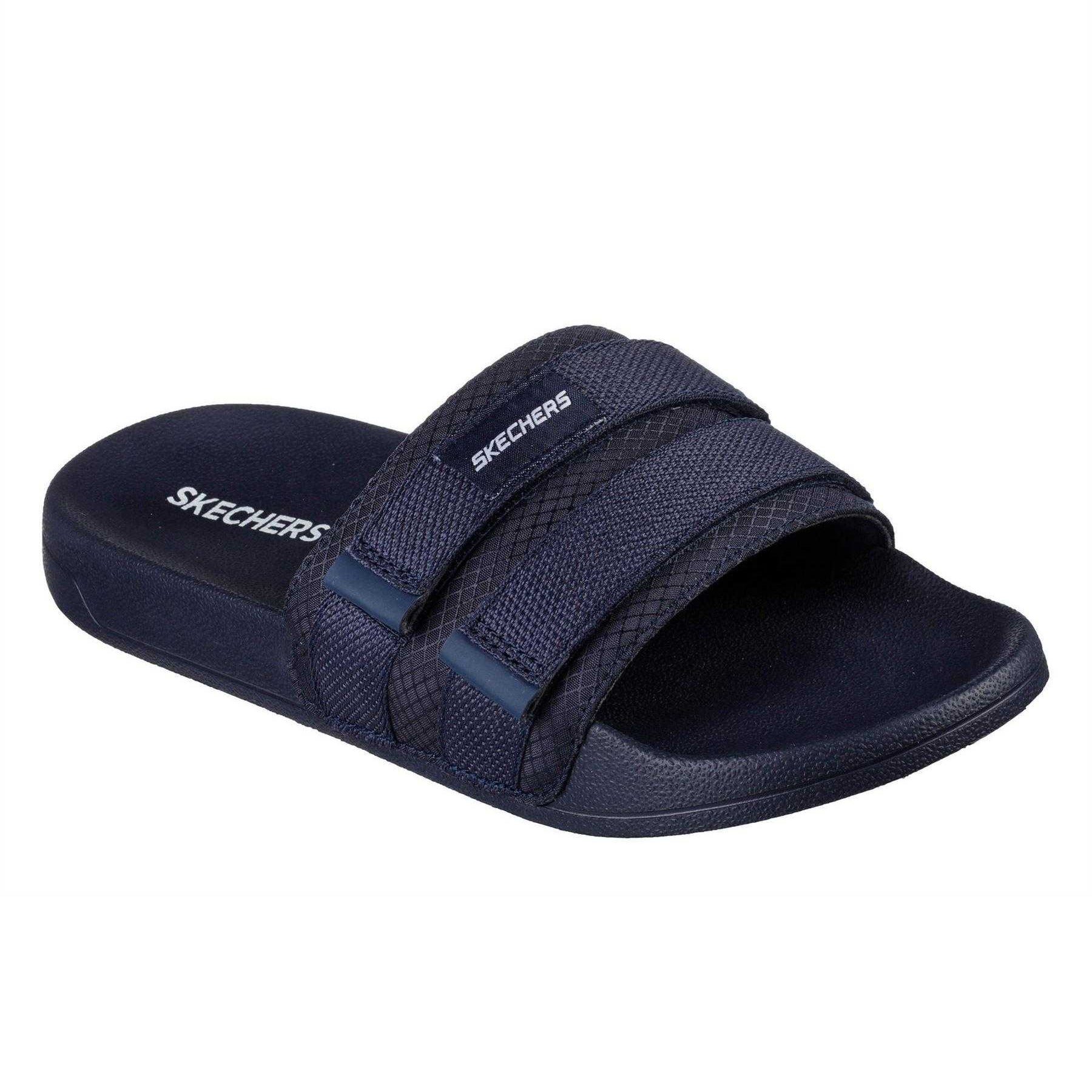 Navy - Front - Skechers Mens Sidelines 2 Slides
