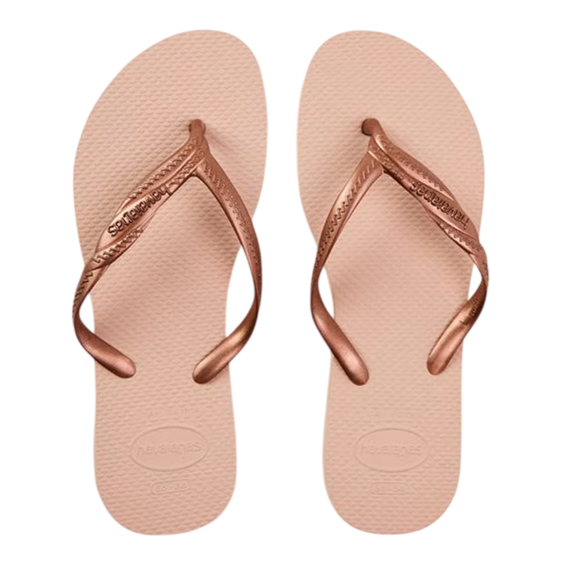 Multicoloured - Side - Havaianas Womens-Ladies Metallic Flat Flip Flops