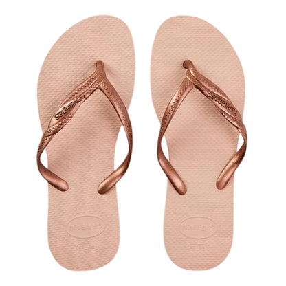 Multicoloured - Side - Havaianas Womens-Ladies Metallic Flat Flip Flops