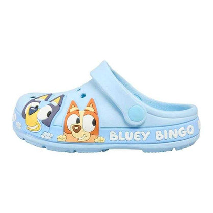 Blue - Back - Bluey Childrens-Kids Bluey & Bingo Flat Clogs