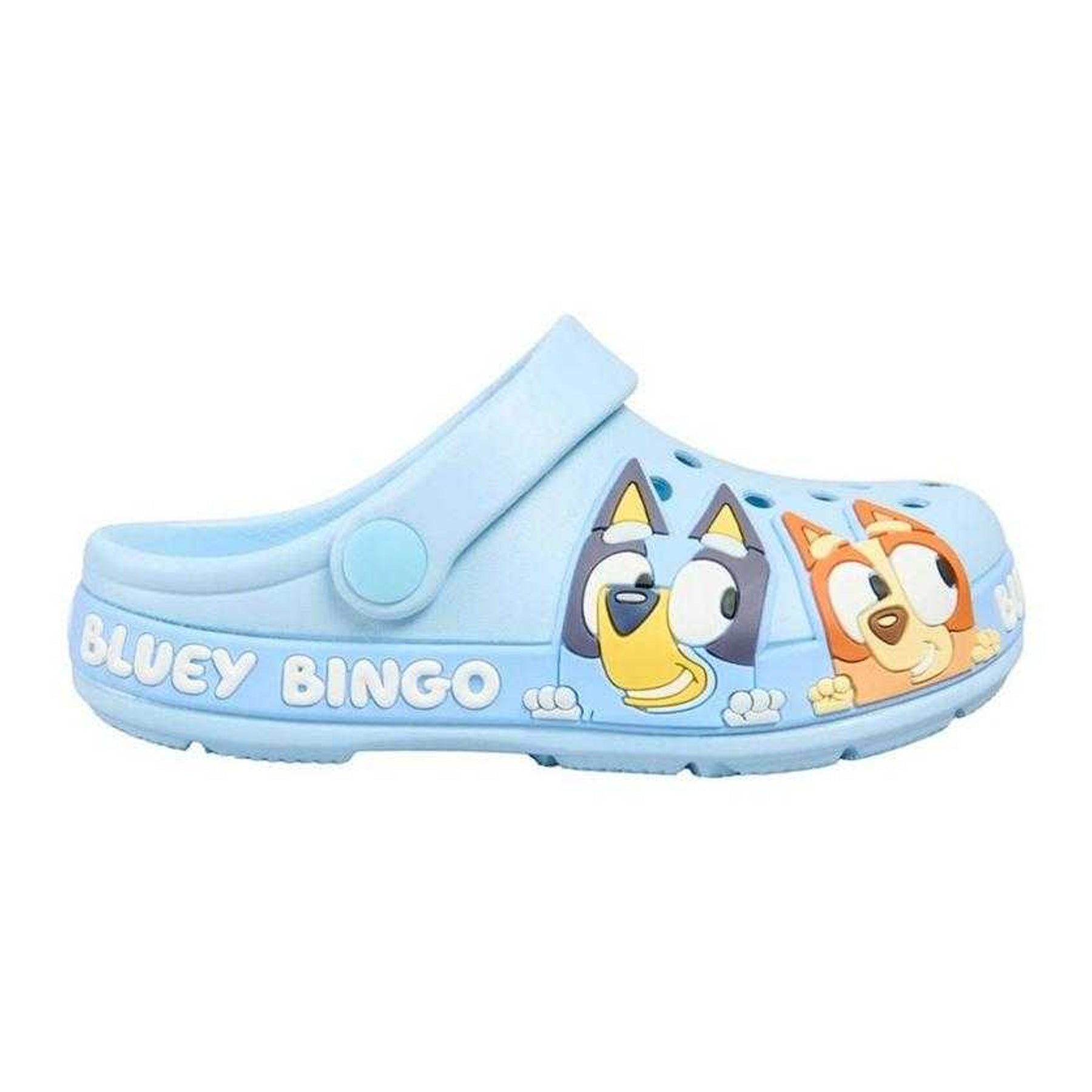 Blue - Front - Bluey Childrens-Kids Bluey & Bingo Flat Clogs