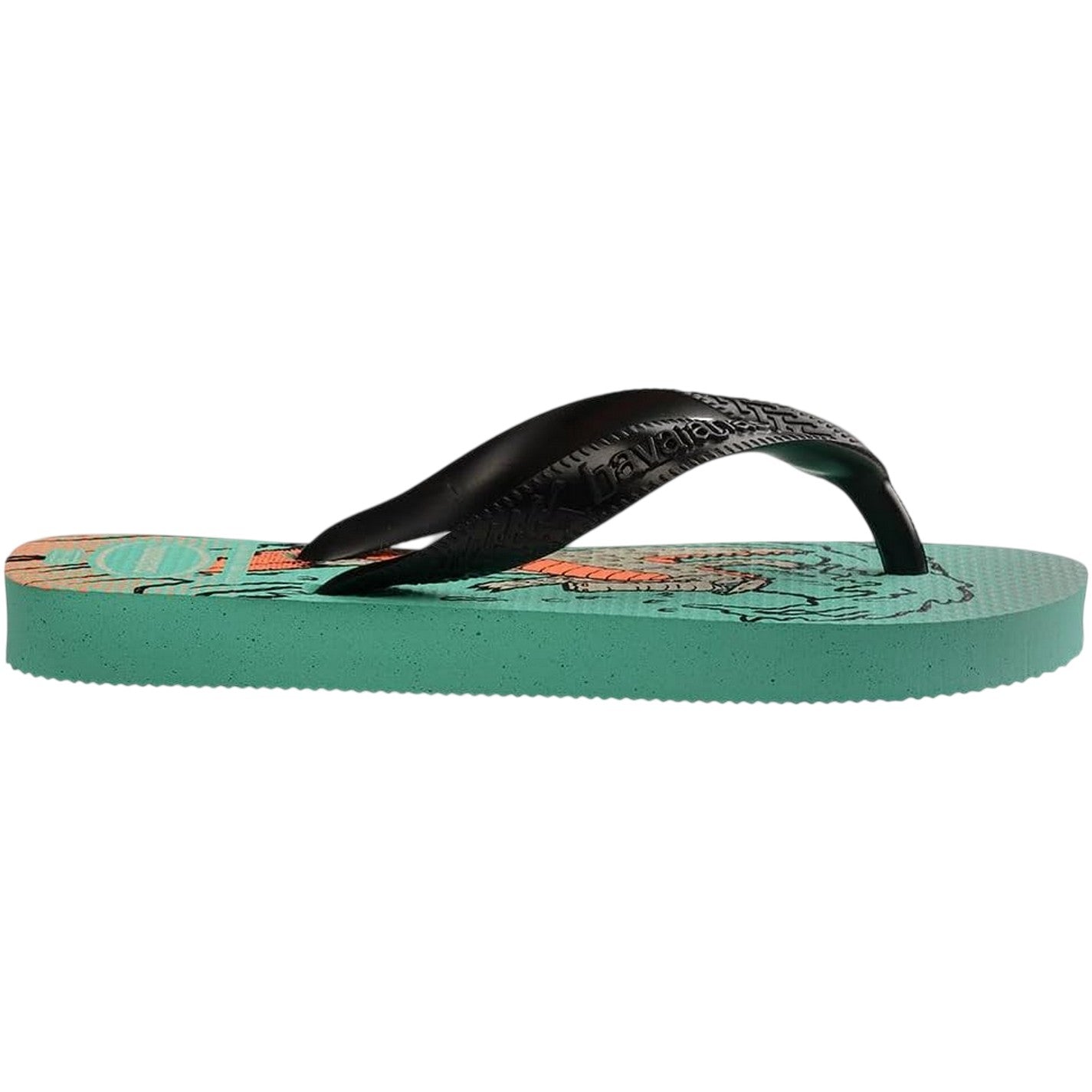 Green-Black - Front - Havaianas Childrens-Kids Cartoon Flat Flip Flops