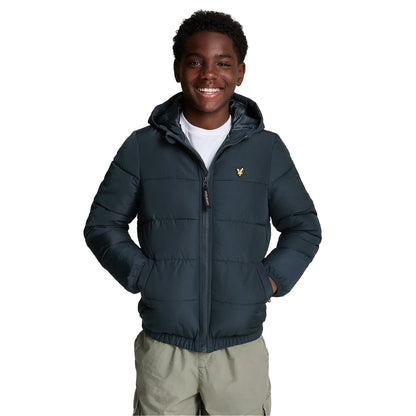 Navy - Side - Lyle & Scott Childrens-Kids Quilted Puffer Jacket