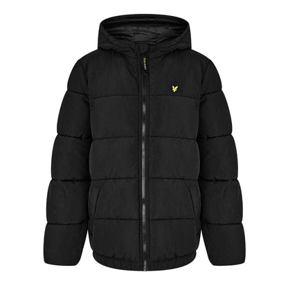 Black - Front - Lyle & Scott Childrens-Kids Quilted Puffer Jacket