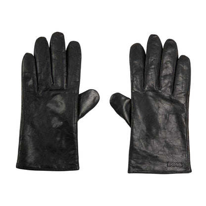Black - Side - Boss Mens Gioli Lightweight Leather Everyday Gloves