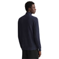 Navy - Back - Gant Mens Cotton Pique Zipped Cardigan