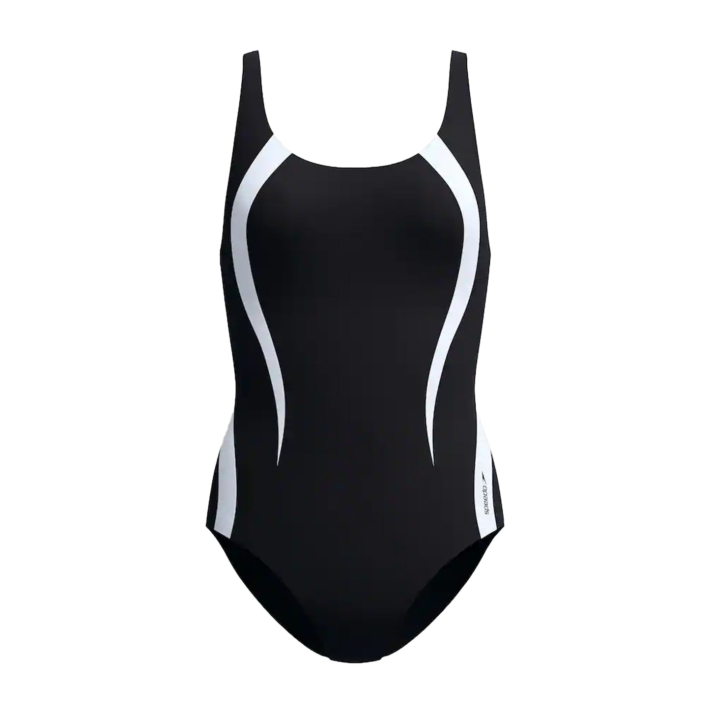 Anthracite-White - Front - Speedo Womens-Ladies Panelled One Piece Swimsuit