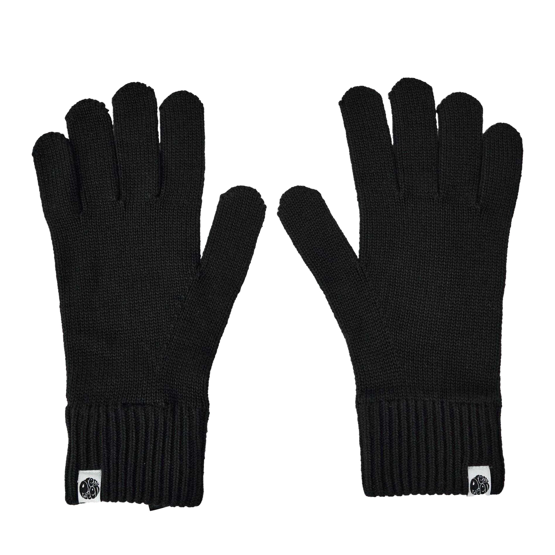 Black - Side - Pretty Green Mens Norbury Thermal Gloves