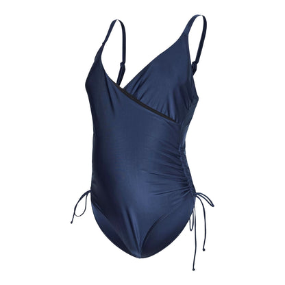 Navy Blazer - Front - Mamalicious Womens-Ladies Maternity One Piece Swimsuit