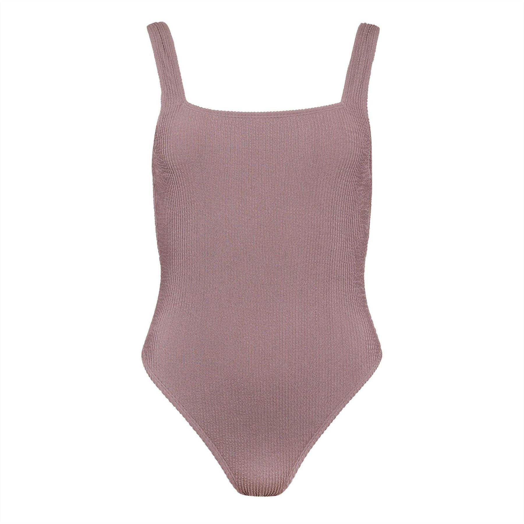 Mocha - Front - Jack Wills Womens-Ladies Crinkled One Piece Swimsuit