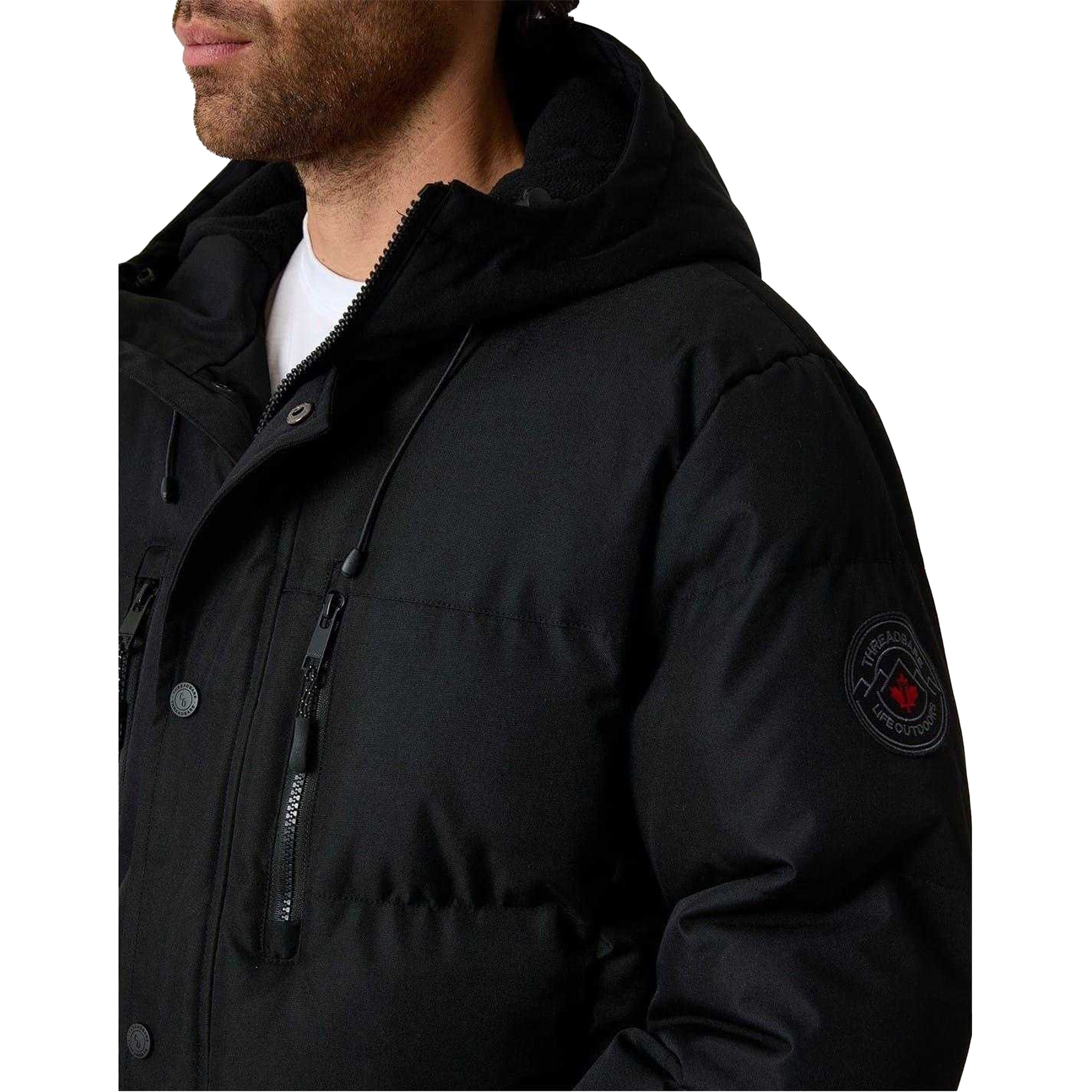 Black - Side - Threadbare Mens Matthew Parka