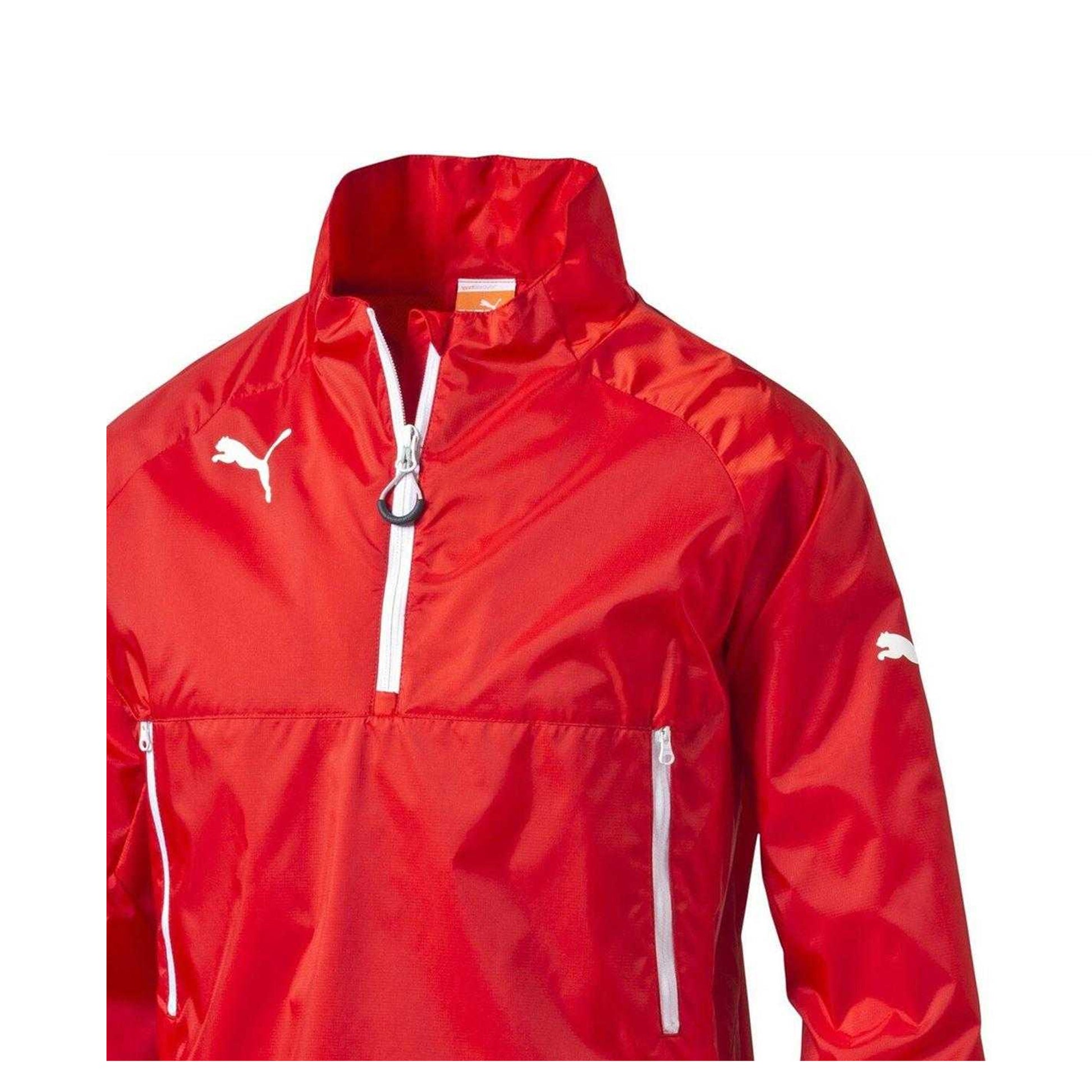 Red - Side - Puma Childrens-Kids Quarter Zip Windbreaker