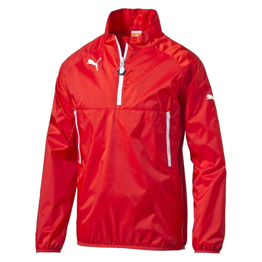 Red - Front - Puma Childrens-Kids Quarter Zip Windbreaker