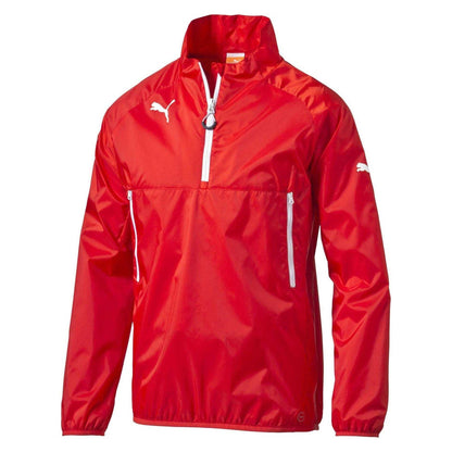 Red - Front - Puma Childrens-Kids Quarter Zip Windbreaker