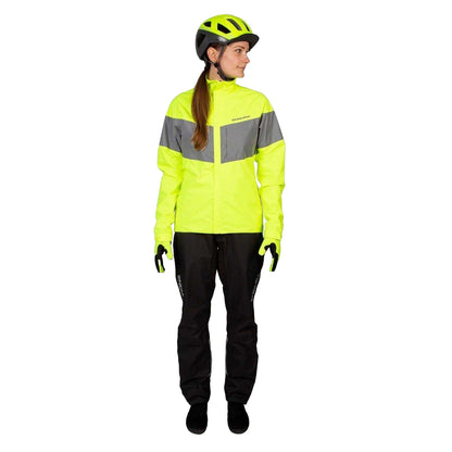 Bright Yellow - Pack Shot - Endura Womens-Ladies Colour Block Funnel Neck Jacket