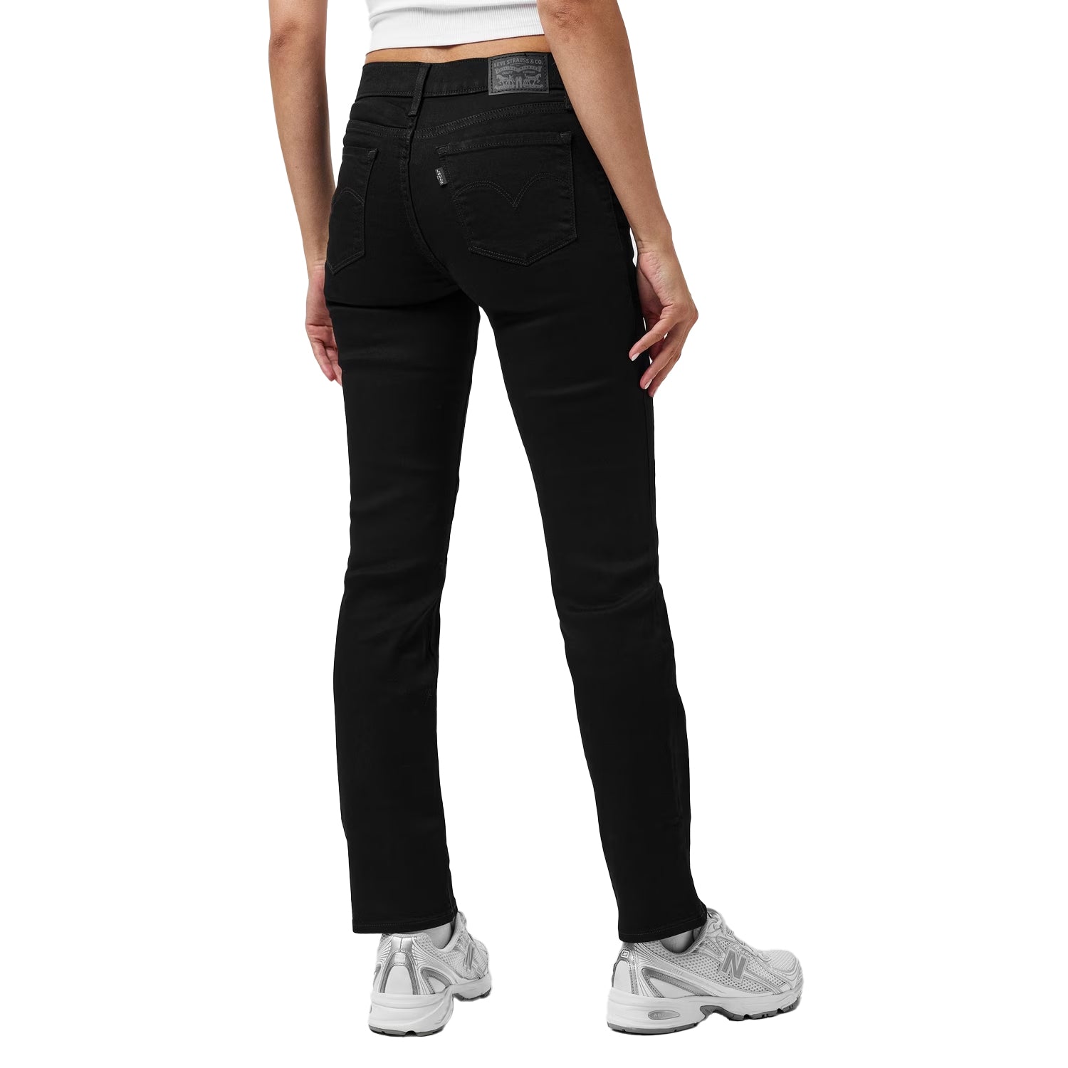 Black - Back - Levis Womens-Ladies 314 Denim Straight Jeans