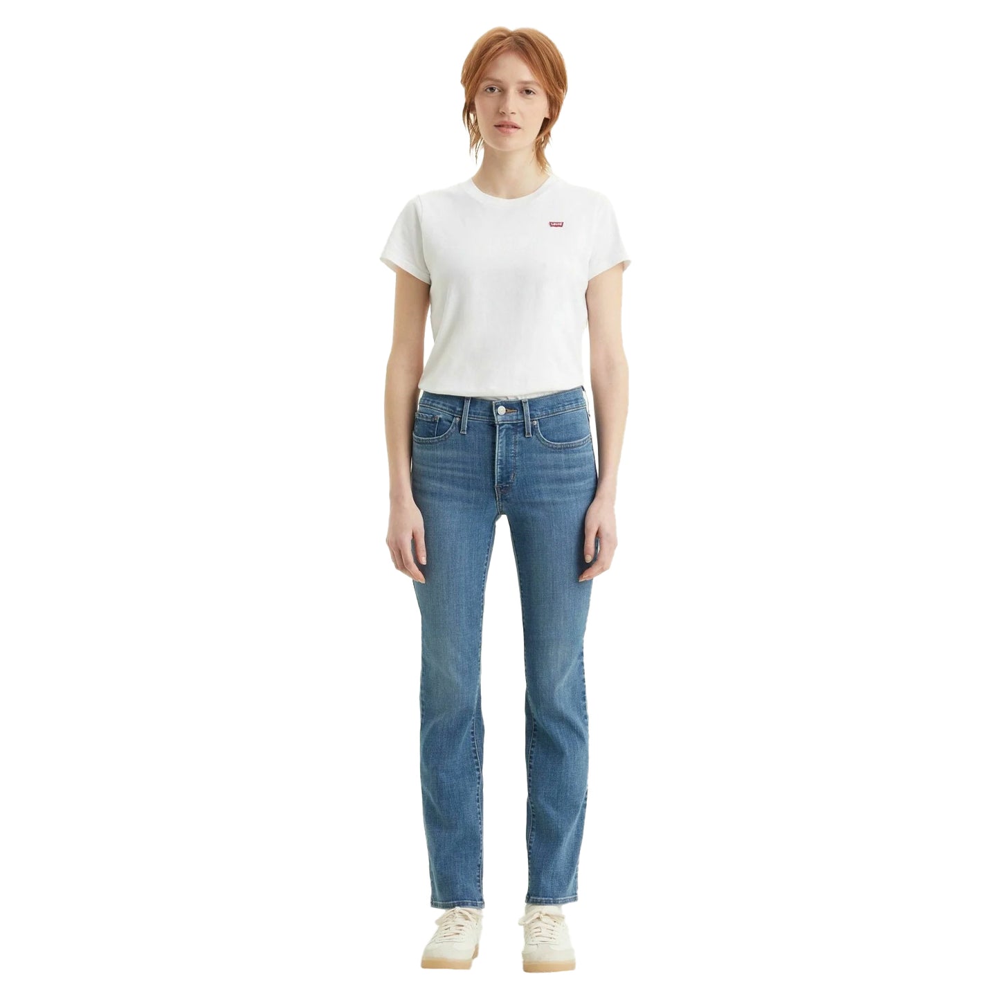 Lapis Blue - Side - Levis Womens-Ladies 314 Denim Straight Jeans