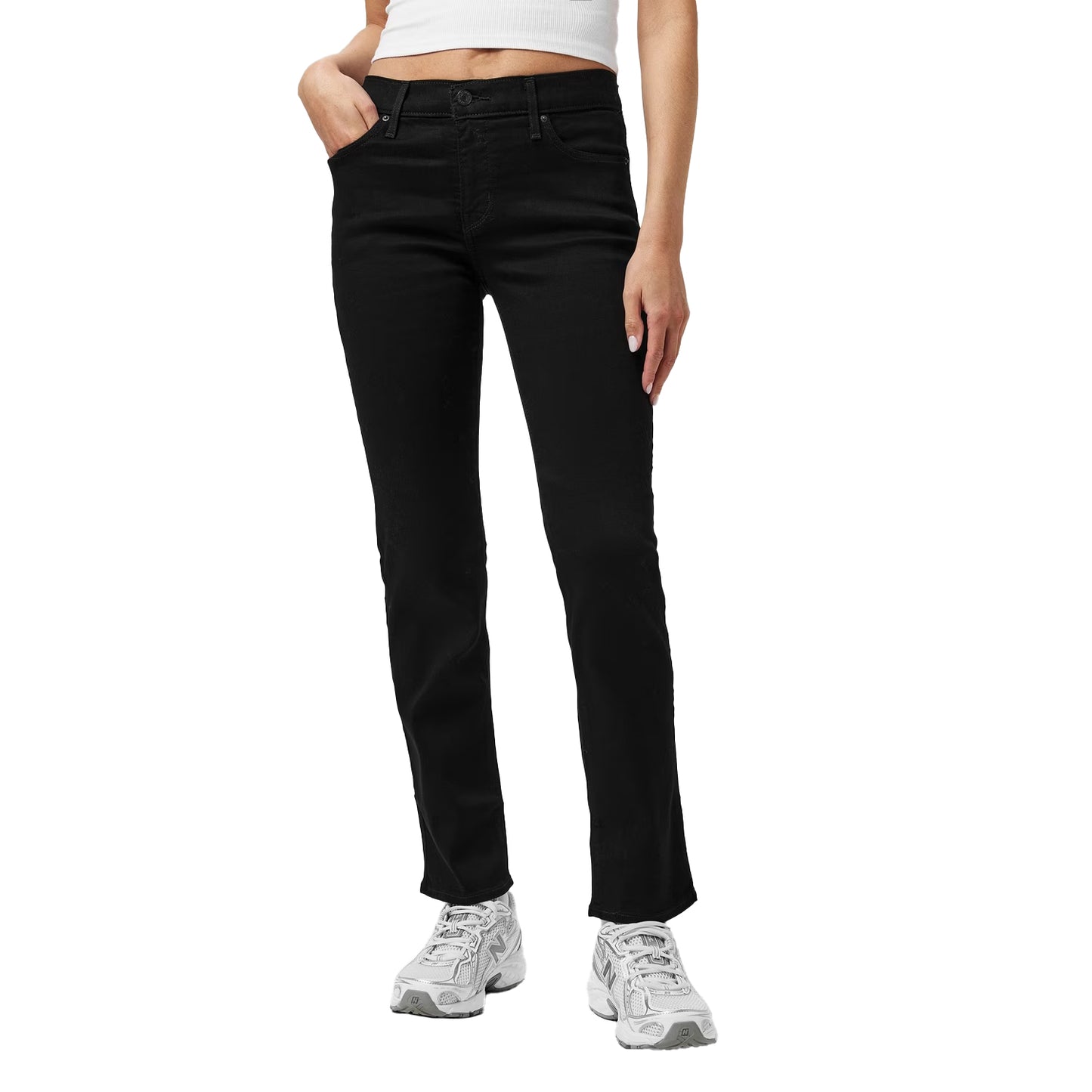 Black - Side - Levis Womens-Ladies 314 Denim Straight Jeans