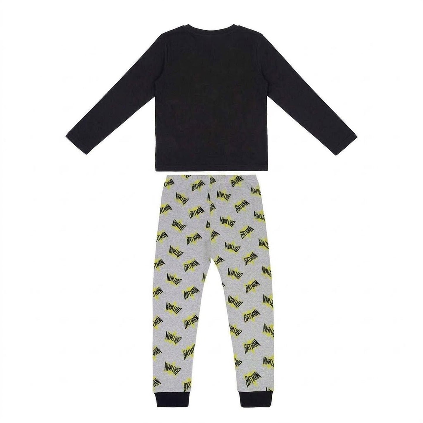 Black-Yellow - Back - Batman Boys Long Pyjama Set