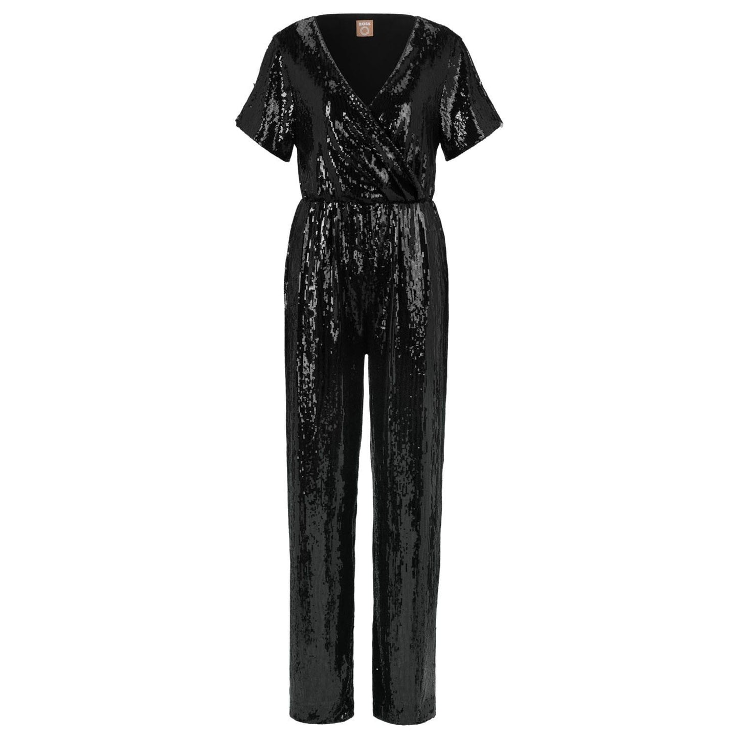 Black - Front - Boss Womens-Ladies C Eseca Sequin Jumpsuit