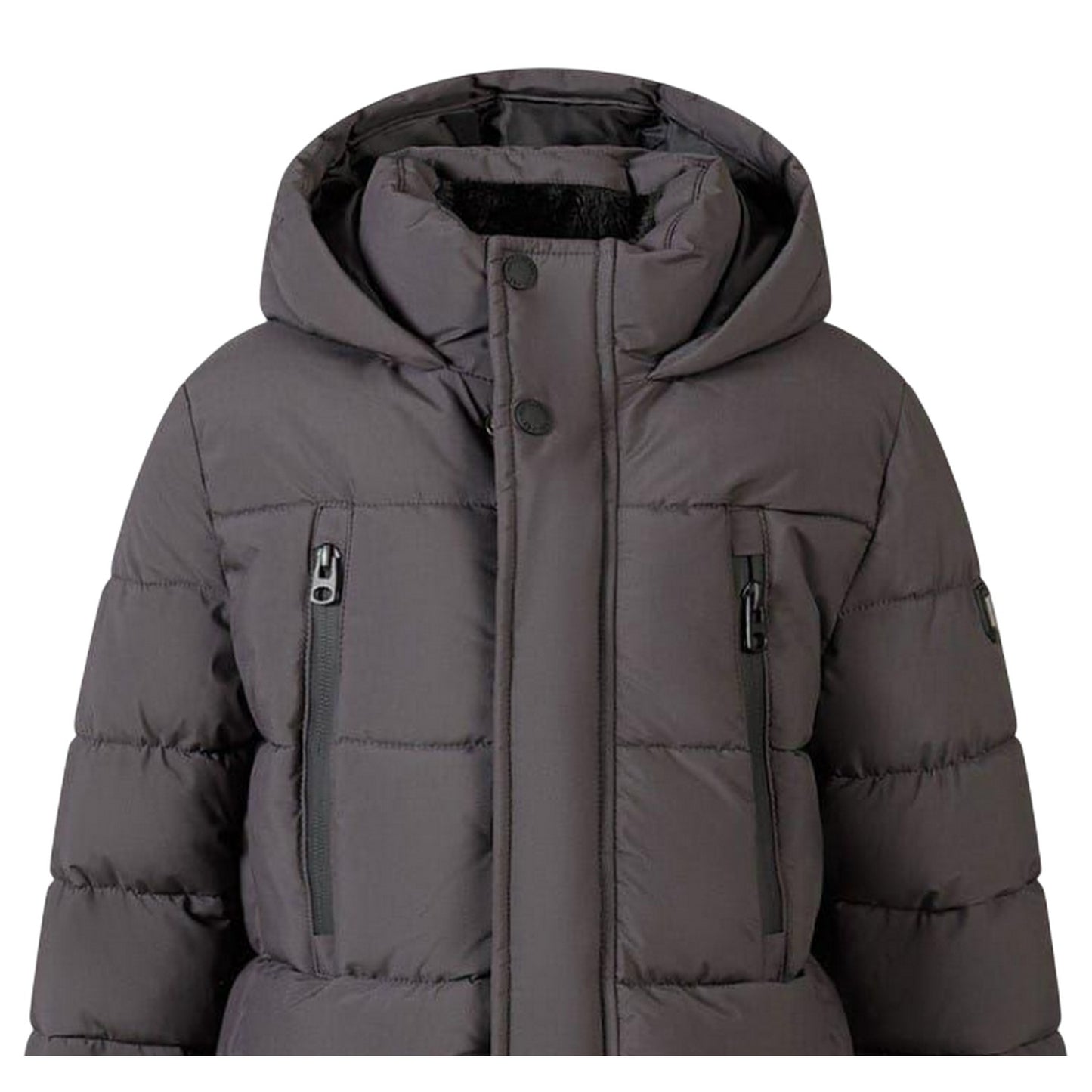 Charcoal - Side - Minoti Boys Quilted Parka