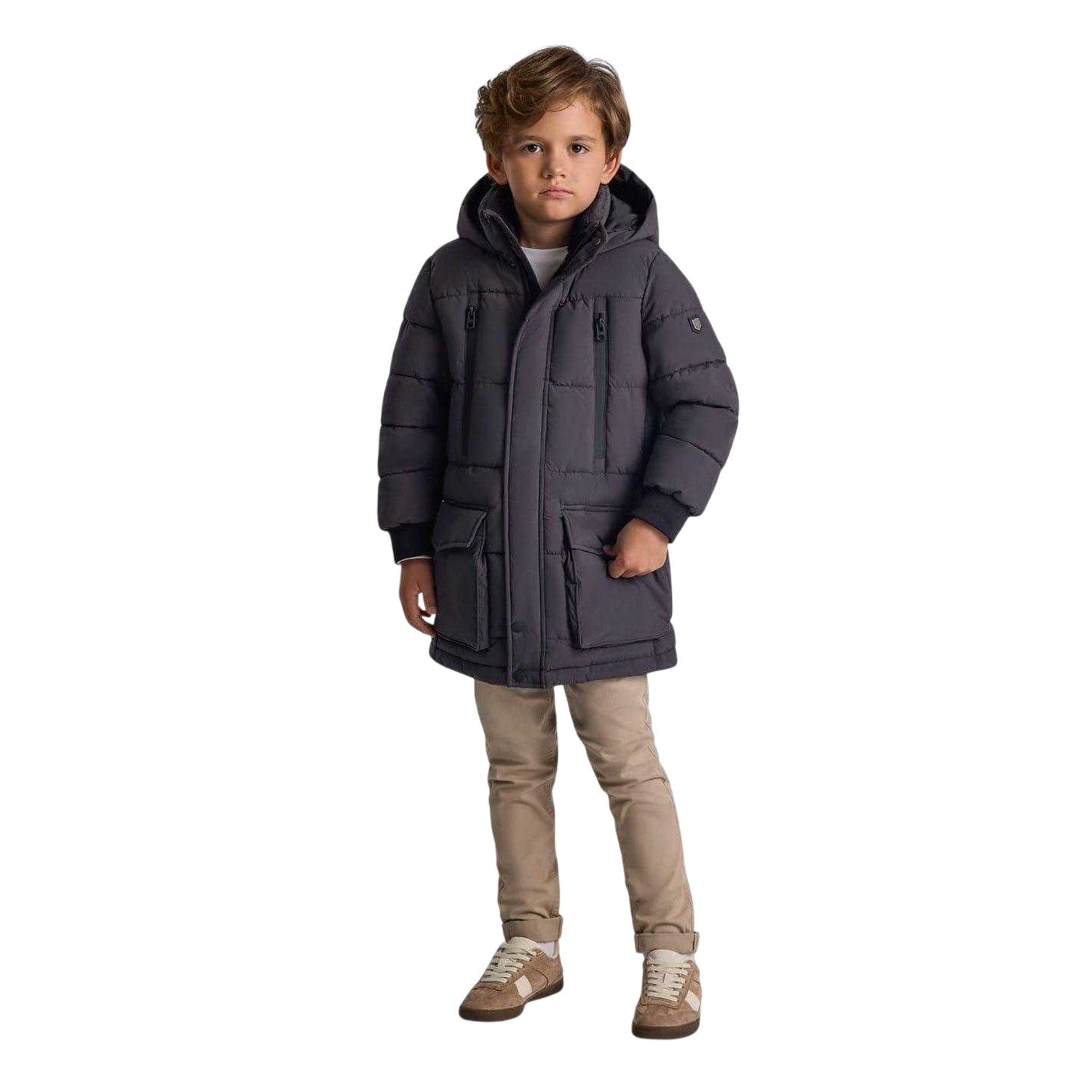Charcoal - Lifestyle - Minoti Boys Quilted Parka