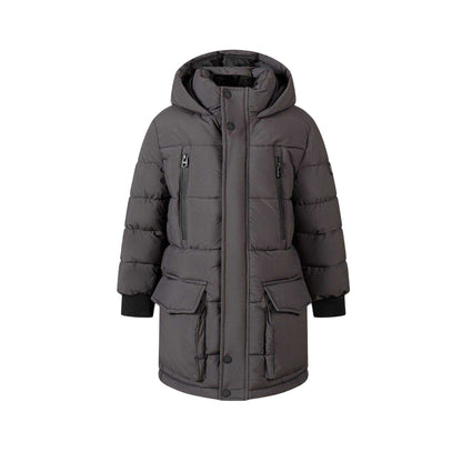 Charcoal - Front - Minoti Boys Quilted Parka