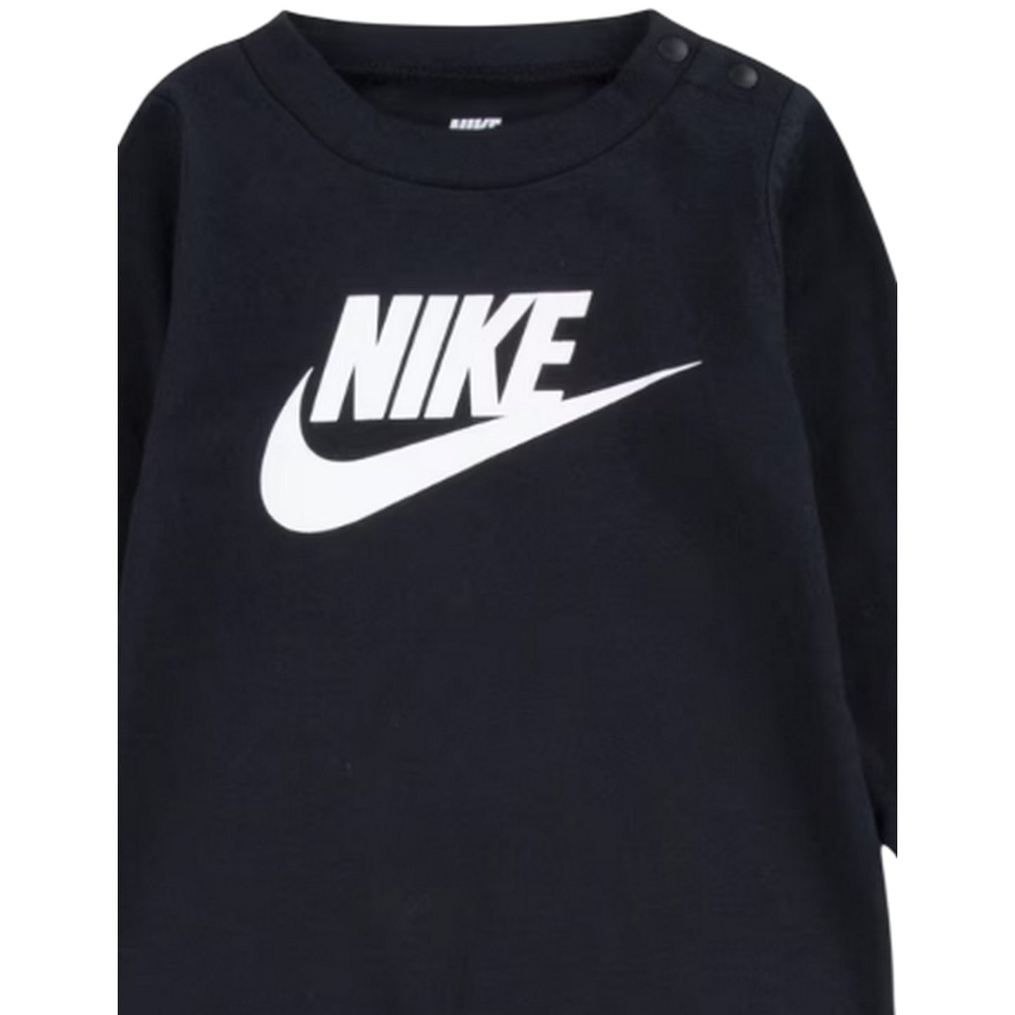 Black - Back - Nike Baby Logo Crew Neck Romper